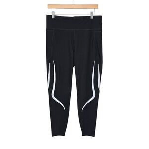 Sweaty Betty Zero Gravity 7/8 Running Leggings Black Silver Size 14 Reflective